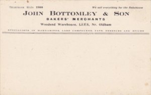 England Oldham John Bottomley & Son Bakers' Merchants