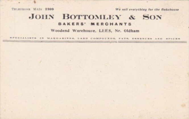 England Oldham John Bottomley & Son Bakers' Merchants