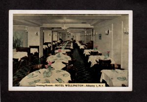 NY Hotel Wellington Dining Room Restaurant Albany New York Vintage Postcard