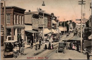 Business Street, Albany OR Businesses, Watons, Buggies Vintage Postcard T61