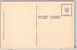 Mackinac Island Michigan 1940s Linen Postcard Swimming Pool Grand Hotel