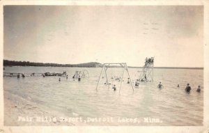 RPPC FAIR HILLS RESORT DETROIT LAKES MINNESOTA REAL PHOTO POSTCARD 1944