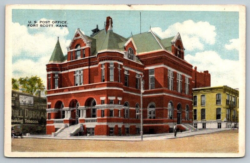 Vintage Kansas Postcard - US Post Office  Fort Scott  1916