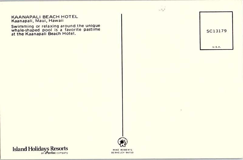 Postcard HOTEL SCENE Maui Hawaii HI AI7401