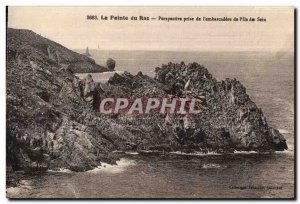Old Postcard The Pointe Du Raz Perspective Taking the pier of Ile de Sein