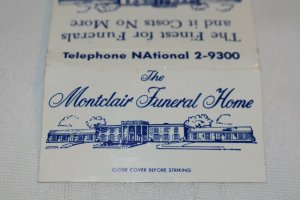 The Montclair Funeral Home Chicago Illinois Advert 40 Strike Matchbook Cover