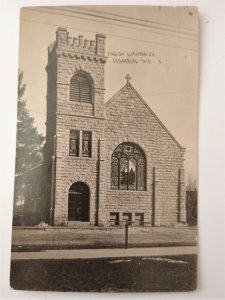 English Lutheran Church Cedarburg Wisconsin 1910c RPPC Real Photo postcard