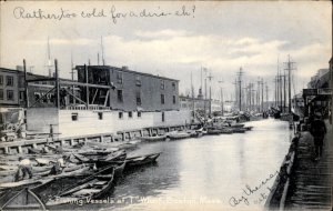 Boston MA Fishing Boats T Wharf Rotograph 1900s-20s Vintage Postcard