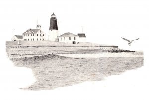 Rhode Island Narragansett  Pt.Judith Light House , by Charles M.Silverman