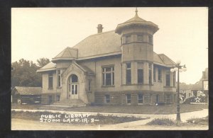 RPPC STORM LAKE IOWA PUBLIC LIBRARY VINTAGE REAL PHOTO POSTCARD