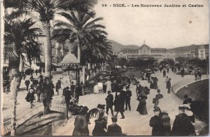 France Nice Les Nouveau Jardins et Casino Vintage Postcard 04.10