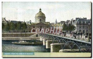 Old Postcard Paris Pont des Arts and the Institute Peniche