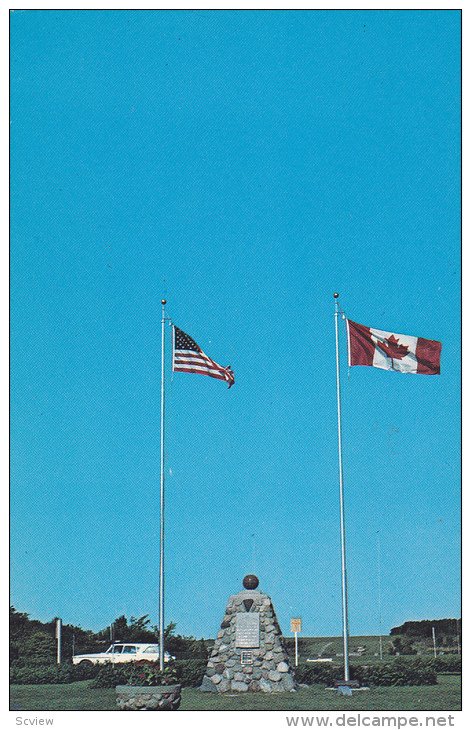 USA-Canada Boundry Marker , North Dakota-Manitoba, Canada , 50-60s