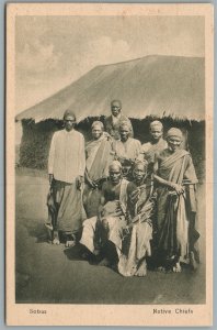 BRAZIL group of SOBAS NATIVE CHIEFS ANTIQUE POSTCARD