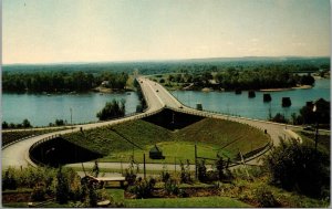 Vtg Springfield Massachusetts MA New South End Bridge Postcard