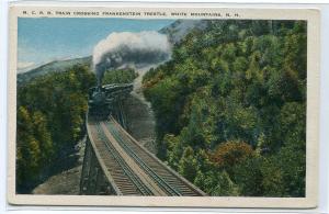 MC Railroad Train Frankenstein Trestle White Mountains New Hampshire postcard