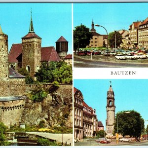 c1970s Bautzen, Germany Greetings Multi View Reich Tower Cars 4x6 PC Budysin M5