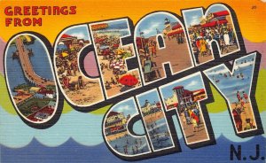 LP19    Ocean City New Jersey Large Letter  Postcard  