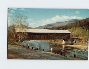 Postcard Covered Bridge over the Scenic Pemigewasset River at Woodstock, N. H.