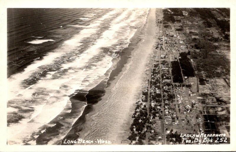 Washington Long Beach Aerial View Real Photo