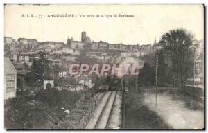 Old Postcard Angouleme View from the Line of Bordeaux Train