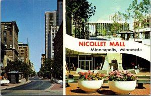 Nicollet Mall Minneapolis Minnesota MN Multiview Postcard VTG UNP Vintage Unused 