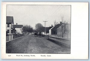 c1905's Pearl Street Looking North Dirt Road Carriage Noank Connecticut Postcard