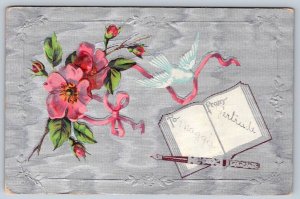 To Maggie, From Gertrude, 1915 Embossed American Anglo Publishing Co Postcard