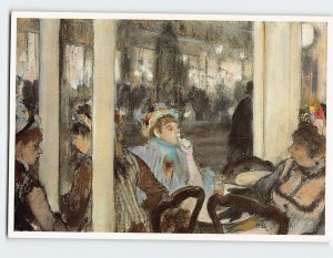 Postcard Women in Front of a Café Evening Painting by Edgar Degas