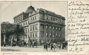 MONTERAL CANADA COURT HOUSE 1905 ANTIQUE POSTCARD