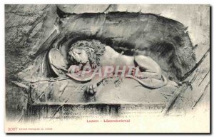 Old Postcard Luzern Löwendenkmal Lion