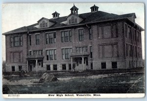 Waterville Minnesota MN Postcard New High School Exterior Building c1910 Vintage