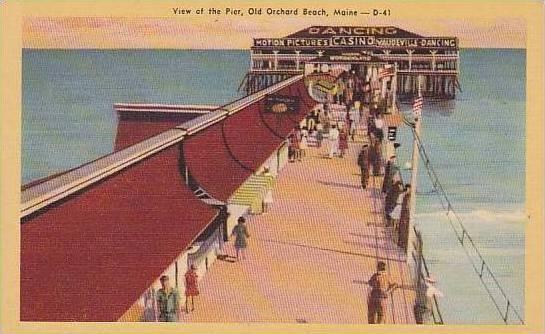 Maine Old Orchard Beach View Of Pier