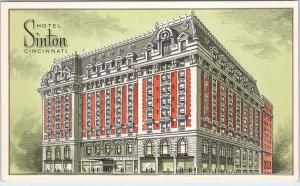 CINCINNATI, OH Ohio     HOTEL  SINTON    c1950s    Postcard 