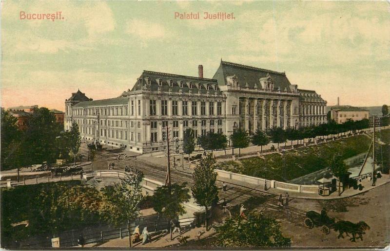 Romania Bucharest Bucuresti Justice Palace Palatul Justitiei vintage postcard