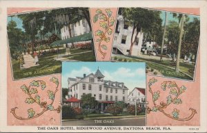 Postcard The Oaks Hotel Ridgewood Avenue Daytona Beach FL