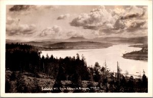 Vtg Saddle Mt from Astoria Oregon Mountain View RPPC Real Photo Postcard
