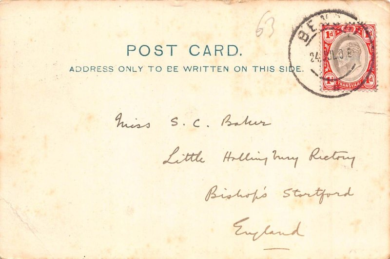A930 South Africa 1903 Johannesburg Pritchard Street Marham Clock Tower postcard