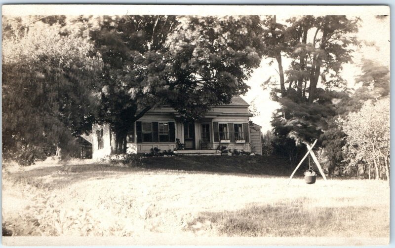 c1920s Lovely House Yard RPPC Home Scene Real Photo Postcard Antique A85