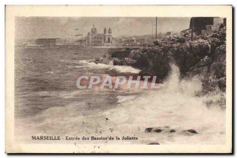 Postcard Old Marseille Entrance of the Joliette Basins