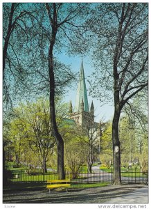 Nidaros Cathedral, Springtime In The Surrounding Park Trondheim, Norway, 1960...