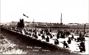 Real Photo Postcard Rifle Range at Camp Callan in San Diego, La Jolla California
