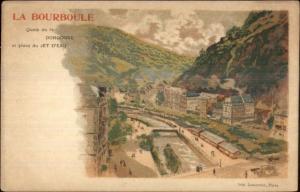 La Bourboule - Dordogne - France JET D'EAU Water Adv? c1900 Postcard