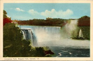 VINTAGE POSTCARD HORSESHOE FALLS NIAGARA FALLS CANADA PE&CO CARD OTTAWA c. 1940s