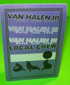 Van Halen III Concert World Tour Backstage Pass Original 1998 Hard Rock Eddie