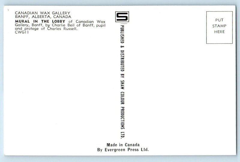 c1940 Banff Alberta AB Canada Postcard Pack Train Foothills Canadian Wax Gallery