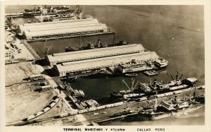 RPPC Postcard Terminal De Maritimo Y Aduana Callao Peru, Unposted