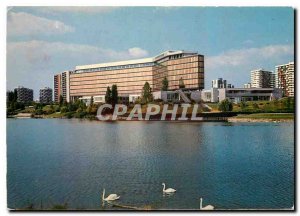 Modern Postcard Creteil prefecture lake view in the bottom left