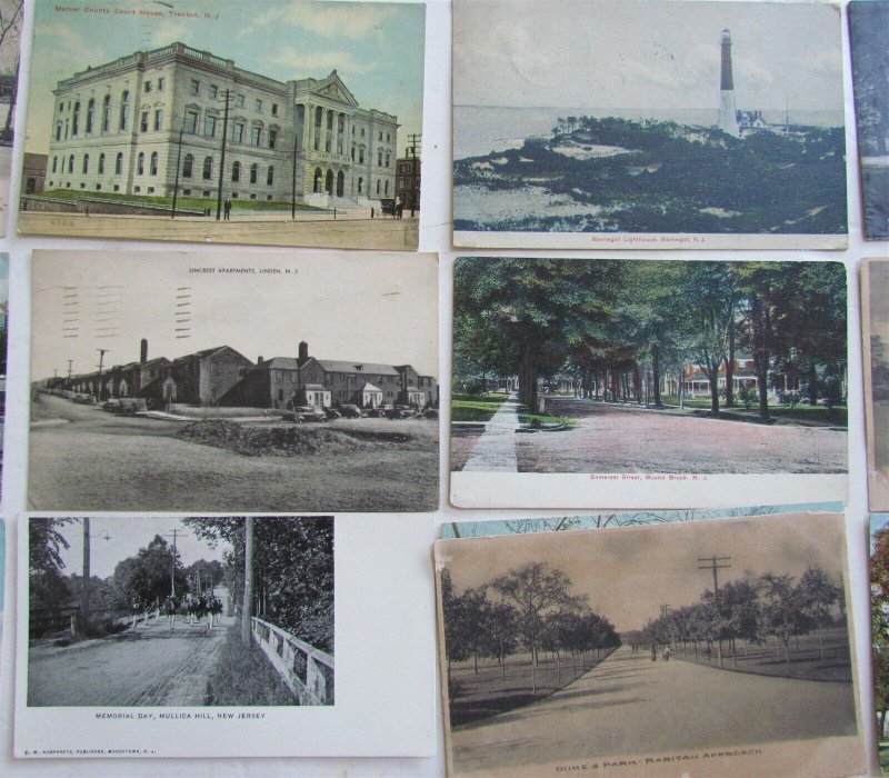 NEW JERSEY lot of 50 NJ ANTIQUE POSTCARDS