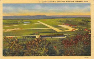 Lunken Airport As Seen From Alma Park Cincinnati Ohion 1940s linen postcard